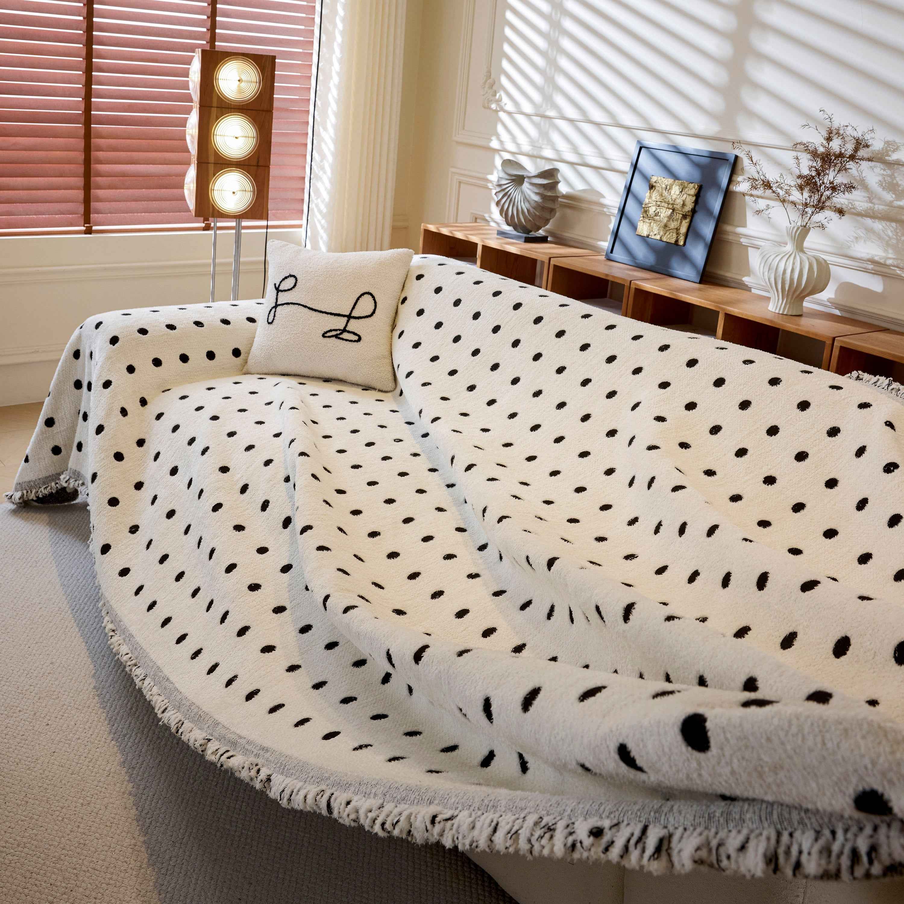 Decorative Plush Textured Woven Sofa Cover Throw, Cozy Soft Couch Protector Blanket
