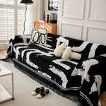 Chenille Abstract Soft Thick Reversible Oversized Couch Cover Blanket, Blanket on Sofa and The Couch
