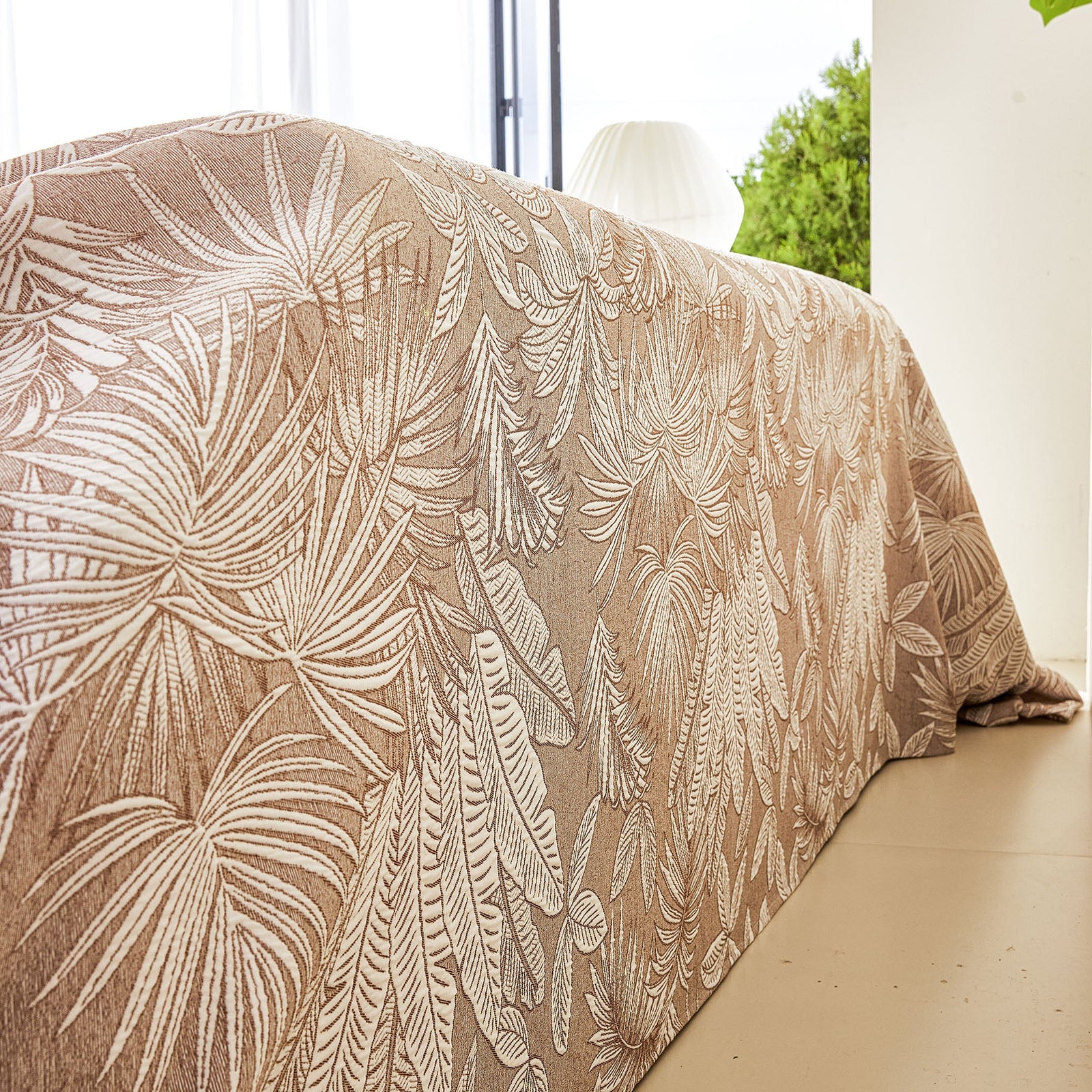 Tropical Botanical Leaf Texture Furniture Protector Blanket Soft Breathable Sofa Cover