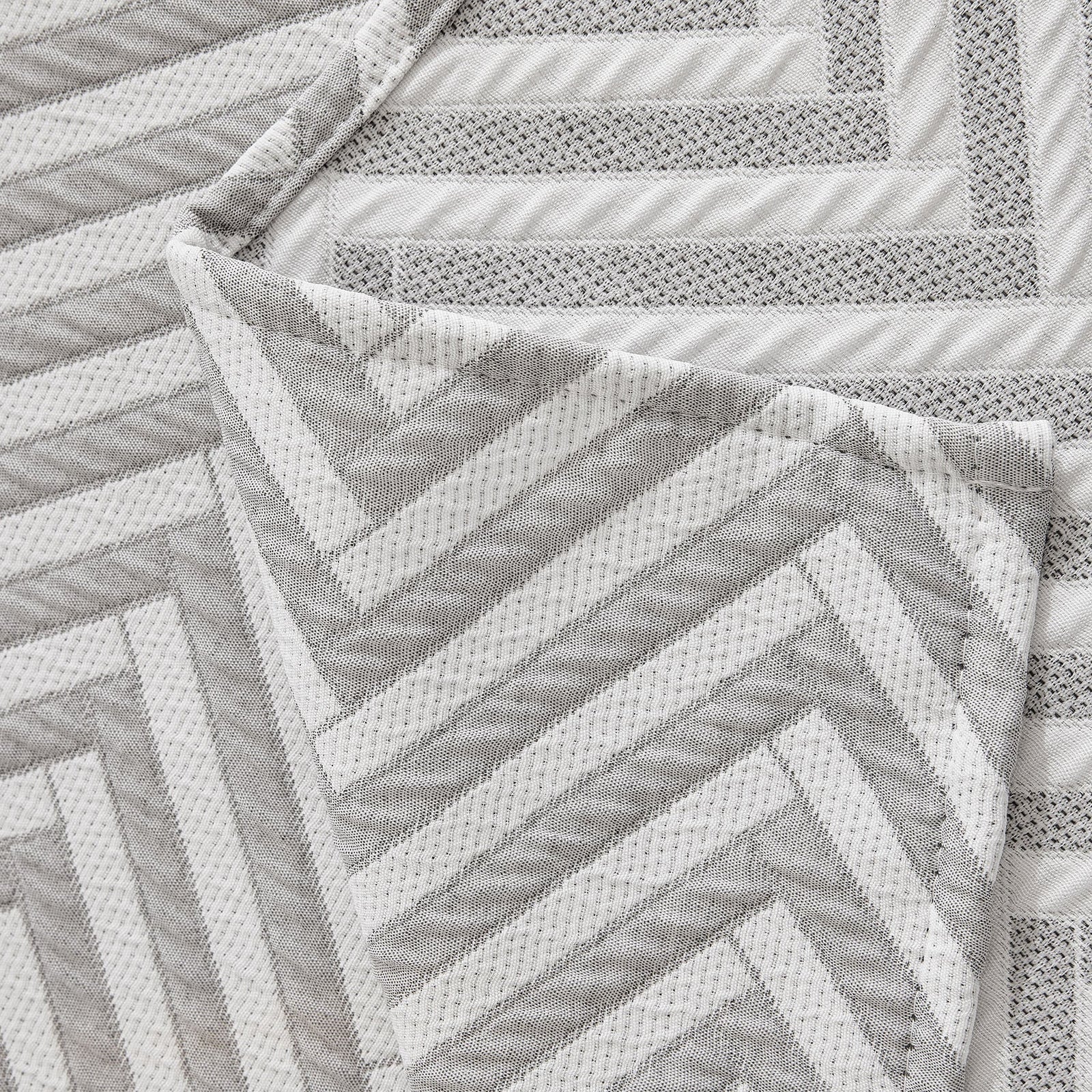 Three Layer Woven Soft Breathable Sofa Cover Blanket, Textured Chevron Couch Cover