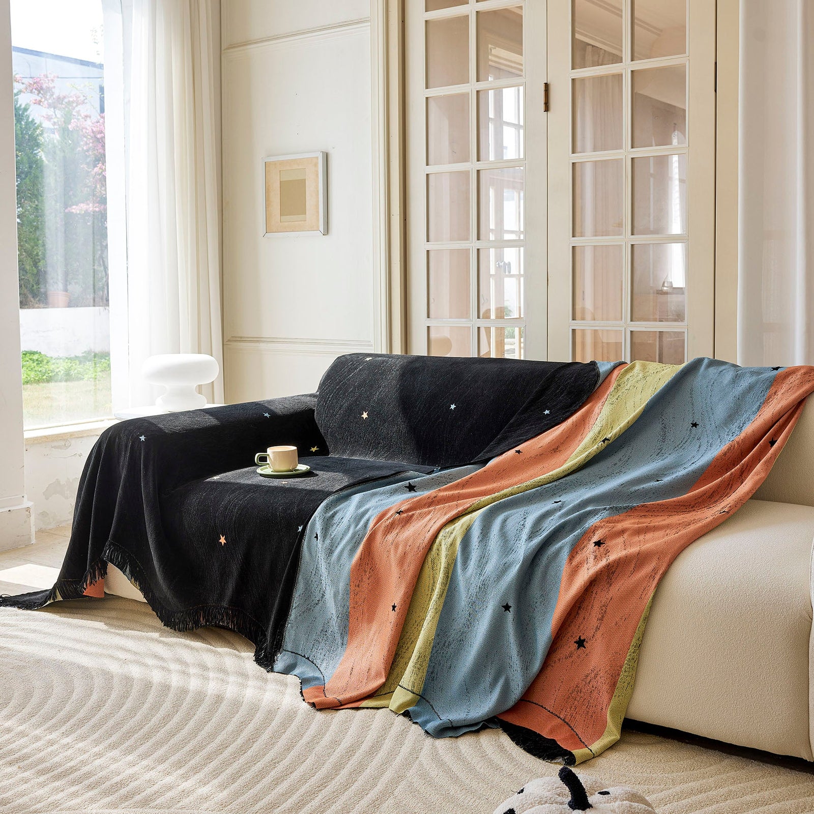 Soft Jacquard Sofa Cover for Dogs, Boho Chenille Sofa Slipcover for Pets Washable
