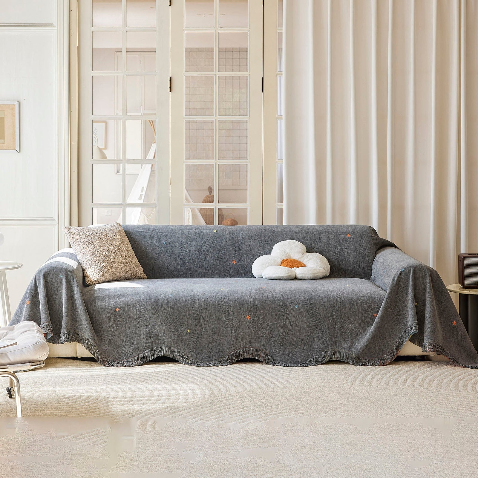 Soft Jacquard Sofa Cover for Dogs, Boho Chenille Sofa Slipcover for Pets Washable