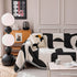Modern Abstract Chenille Sofa Cover, Large Soft Throw Blanket with Tassels for Couch