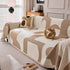 Modern Abstract Chenille Sofa Cover, Large Soft Throw Blanket with Tassels for Couch