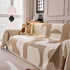 Modern Abstract Chenille Sofa Cover, Large Soft Throw Blanket with Tassels for Couch