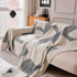 Modern Abstract Chenille Sofa Cover, Large Soft Throw Blanket with Tassels for Couch