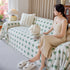 Geometric Jacquard Plush Warm Sofa Couch Cover Coral Fleece Throw Blanket for Couch