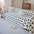 Geometric Jacquard Plush Warm Sofa Couch Cover Coral Fleece Throw Blanket for Couch