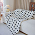 Geometric Jacquard Plush Warm Sofa Couch Cover Coral Fleece Throw Blanket for Couch