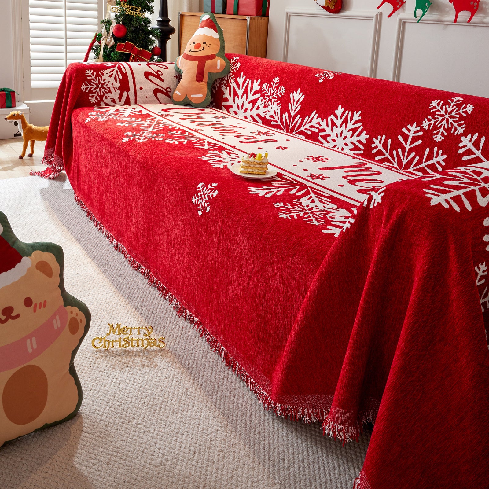 Cozy Chenille Couch Cover Blanket, Non Slip Sofa Cover, Furniture Covers for Pets