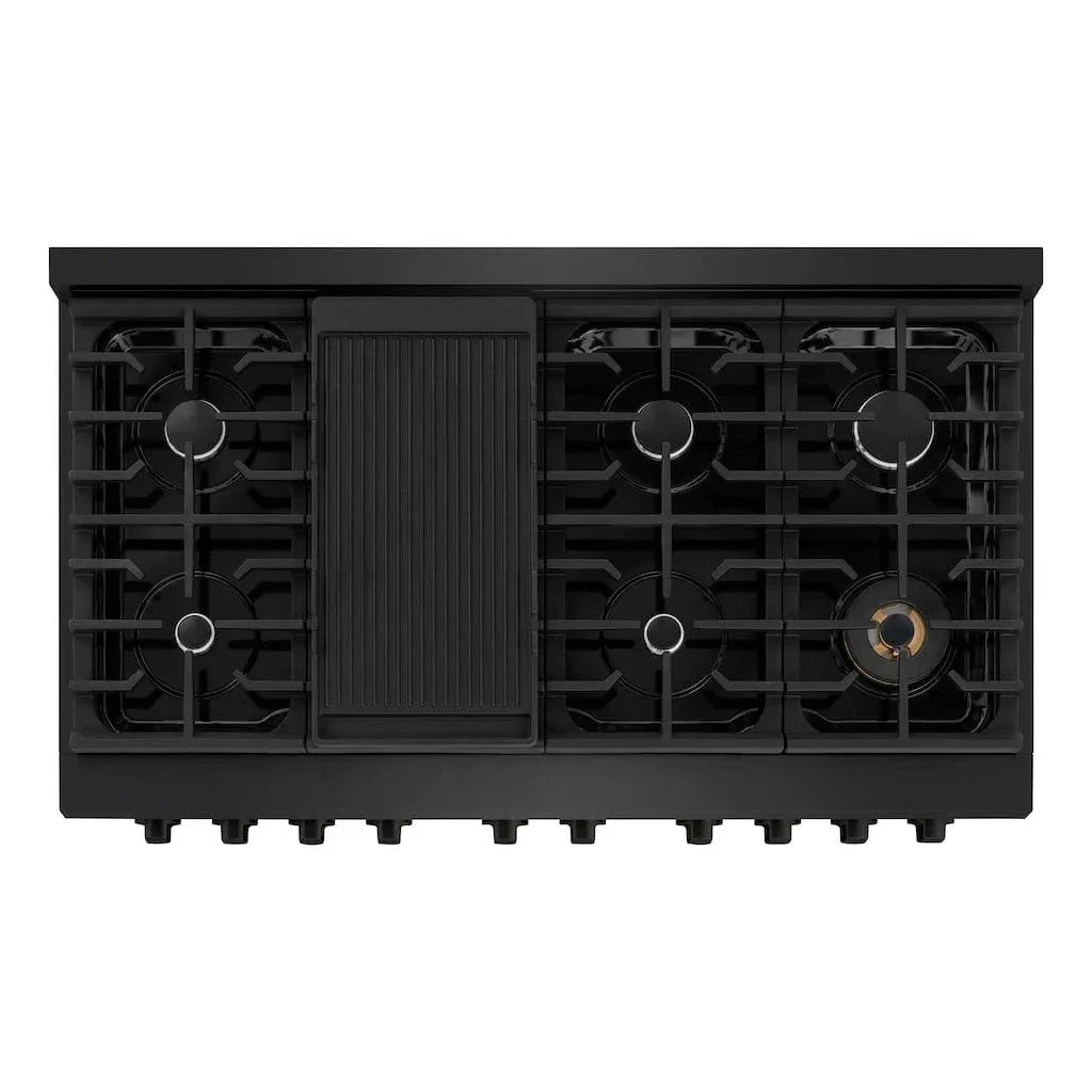 ZLINE 48 in.Gas Range, Convection Gas Oven, Black Stainless Steel, SGRB-48