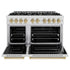 ZLINE 48" Dual Fuel Range, Gas Cooktop, Electric Convection Oven DuraSnow® Stainless Steel, Champagne Bronze CDRSZ-48-CB