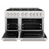 ZLINE 48" Dual Fuel Range, Gas Cooktop, Electric Convection Oven DuraSnow® Stainless Steel, Brass Burners CDRS-BR-48