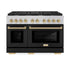 ZLINE 48"Gas Range, Convection Oven Black Matte, Gold, SGRZ-BLM-48-G