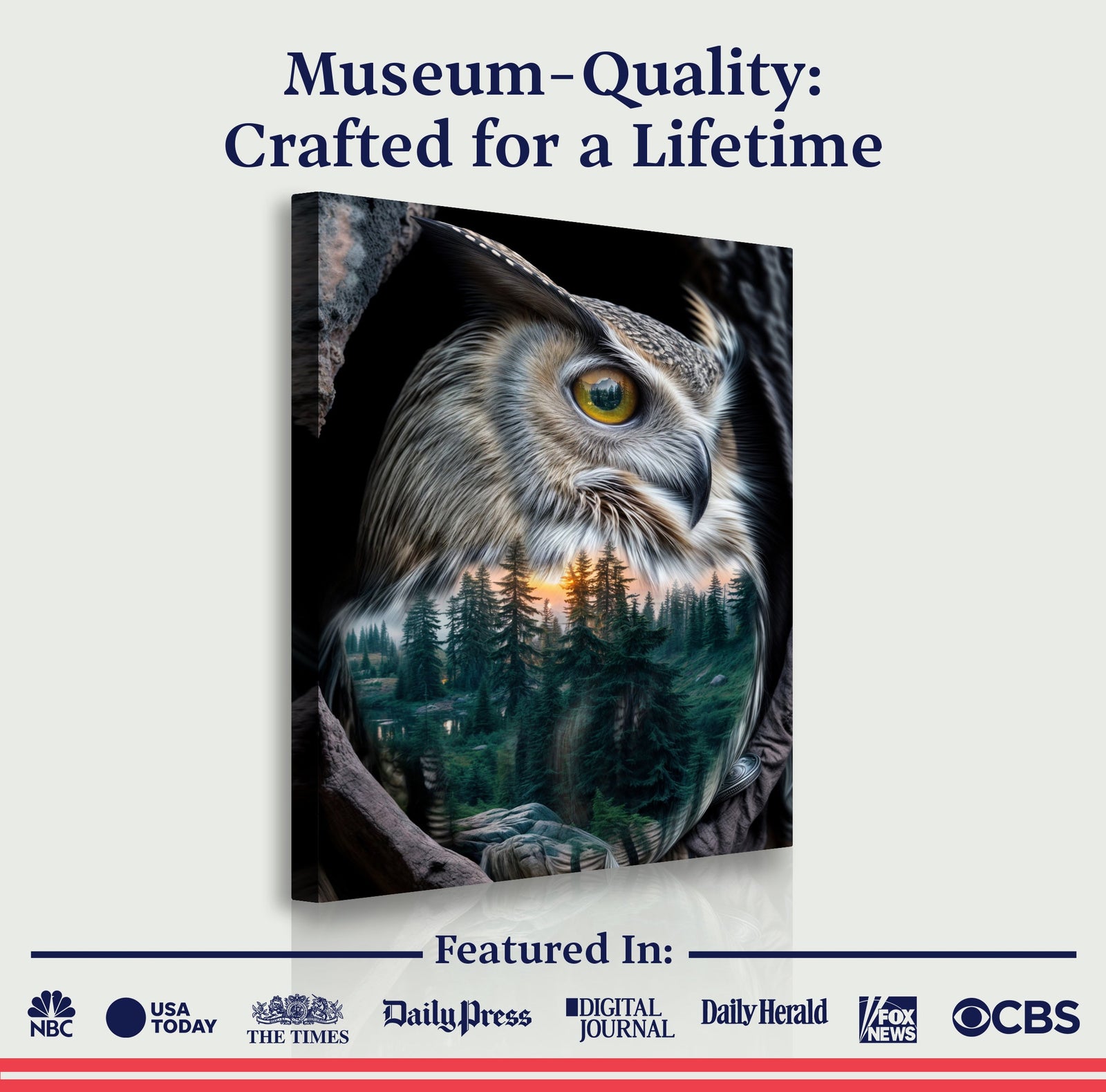 Owl Double Exposure Wall Art