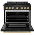 ZLINE 36"Gas Range, Convection Gas Oven, Black, Champagne Bronze,SGRBZ-36-CB