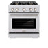 ZLINE 30" Select Dual Fuel Range Gas Cooktop Electric Convection Oven DuraSnow® Stainless Steel Brass Burners HDRS-BR-30