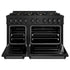 ZLINE 48" Classic Gas Range, Convection Gas Oven Black Stainless Steel Brass Burners, CGRB-BR-48