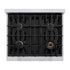 ZLINE 30" Dual Fuel Range, Gas Cooktop, Electric Convection Oven DuraSnow® Stainless Steel, White Matte Door, Champagne Bronze CDRSZ-WM-30-CB