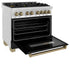 ZLINE 36" Autograph Dual Fuel Range, Black, Bronze, RAZ-BLM-36-CB