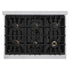 ZLINE 36" Dual Fuel Range, Gas Cooktop, Electric Convection Oven Stainless Steel, Matte Black CDRZ-36-MB