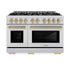 ZLINE 48" Select Dual Fuel Range Gas Cooktop Electric Convection Oven Stainless Steel Champagne Bronze HDRZ-48-CB