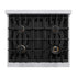 ZLINE 36" Dual Fuel Range, Gas Cooktop, Electric Convection Oven Stainless Steel, Matte White Door Champagne Bronze CDRZ-WM-36-CB