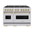 ZLINE 48" Dual Fuel Range, Gas Cooktop, Electric Convection Oven Stainless Steel, Champagne Bronze CDRZ-48-CB