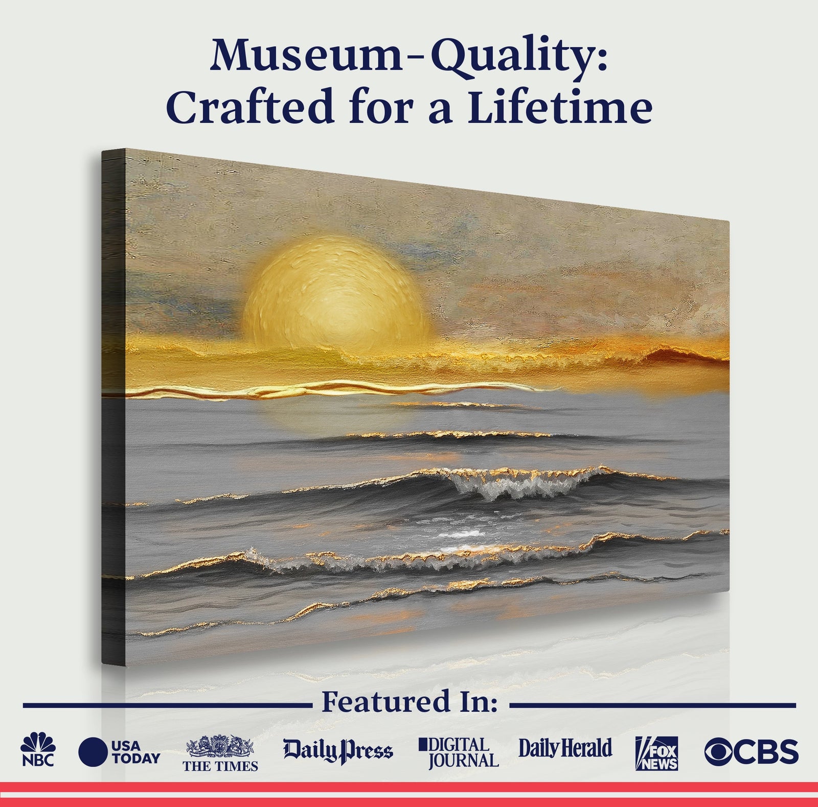 Golden Horizon Calm Wall Art