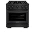 ZLINE 30" Select Gas Range Convection Gas Oven Black Stainless Steel HGRB-30
