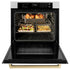 ZLINE 30" Autograph Edition Professional True Convection Single Wall Oven, Air Fry, Self Clean, White Matte, Champagne Bronze WASZ-WM-30-CB