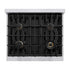 ZLINE 30" Dual Fuel Range, Gas Cooktop, Electric Convection Oven DuraSnow® Stainless Steel, Gold CDRSZ-30-G