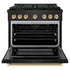 ZLINE 36"Gas Range, Convection Gas Oven, Black, Gold,SGRBZ-36-G