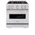 ZLINE 30" Dual Fuel Range, Gas Cooktop, Electric Convection Oven DuraSnow® Stainless Steel, Brass Burners CDRS-BR-30