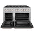 ZLINE 48" Select Gas Range Convection Gas Oven DuraSnow® Stainless Steel Black Matte Door HGRS-BLM-48