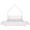House Style Platform Bed With Guardrail And 2 Drawers