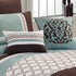Tolbert 8 Pc Teal & Brown Geometric Embroidered Comforter Set