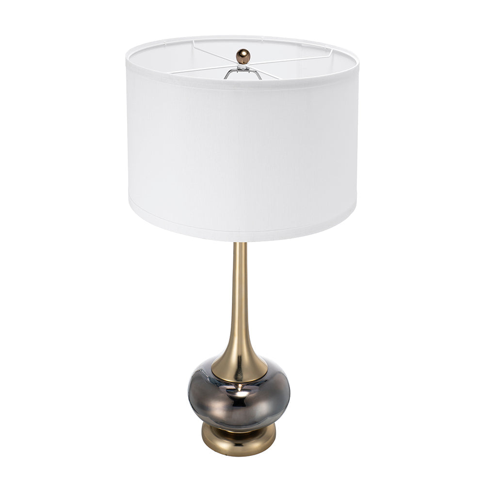 D15x29 Table Lamp with Glass Drum Shade