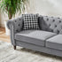 Chesterfield Upholstery Fabric Sofa With Roll Armrest & Nailhead