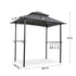 Outdoor Grill Gazebo With Double Tier Soft Top Canopy, Steel Frame, Bar Counters & Hook