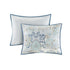 8 Piece Cotton Floral Printed Reversible Comforter Set Blue