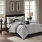 7 Piece Faux Suede Comforter Set Grey Full