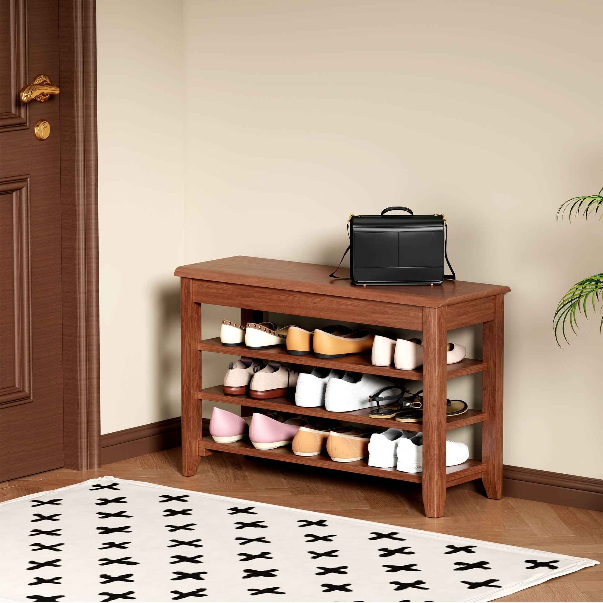 Multi Functional Double Layer Shoe Stool
