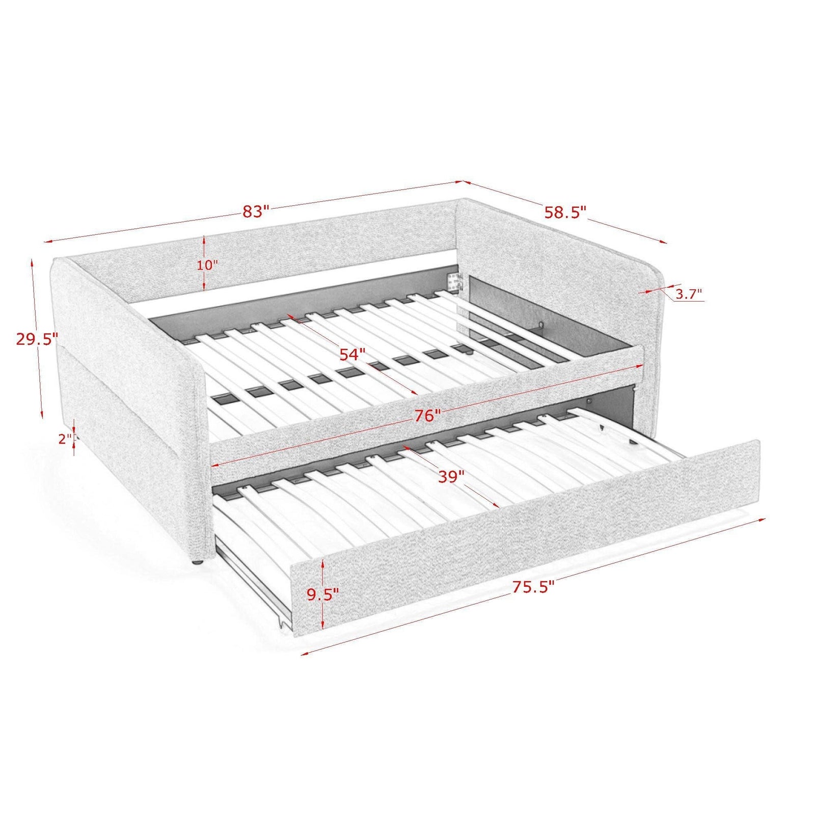 Upholstered Daybed With Pop Up Trundle