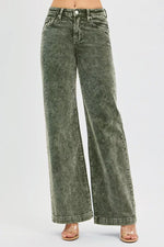 RISEN Full Size High Rise Wide Leg Corduroy Jeans Plus Size