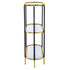 3 Tier Metal Console Table, Mirrored Shelf - Golden Black