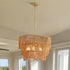 Chandelier With 7 Light E26 Base, Adjustable Height Wave Pendant Light For Living Room - Gold