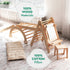 6 in 1 Montessori Climbing Set: Triangle Ladder + Arch/Rocker + Slide/Ramp + Net + Cushion + Art Addition