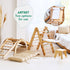 6 in 1 Montessori Climbing Set: Triangle Ladder + Arch/Rocker + Slide/Ramp + Net + Cushion + Art Addition
