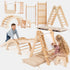 6 in 1 Montessori Climbing Set: Triangle Ladder + Arch/Rocker + Slide/Ramp + Net + Cushion + Art Addition